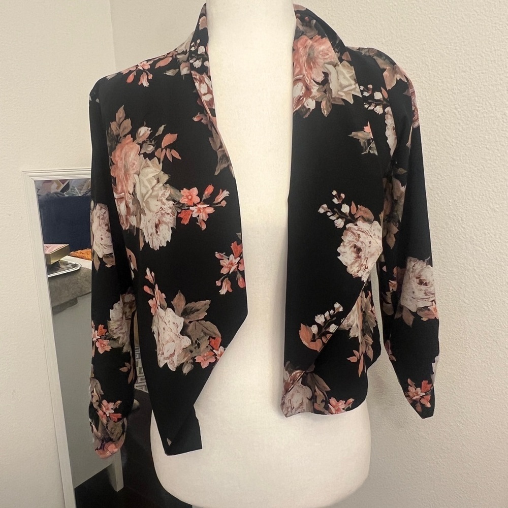 Floral Black Women's Jacket